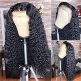 Chic Girl Look Tangle-free Human Hair Romantic Wave Curly Lace Frontal Wig